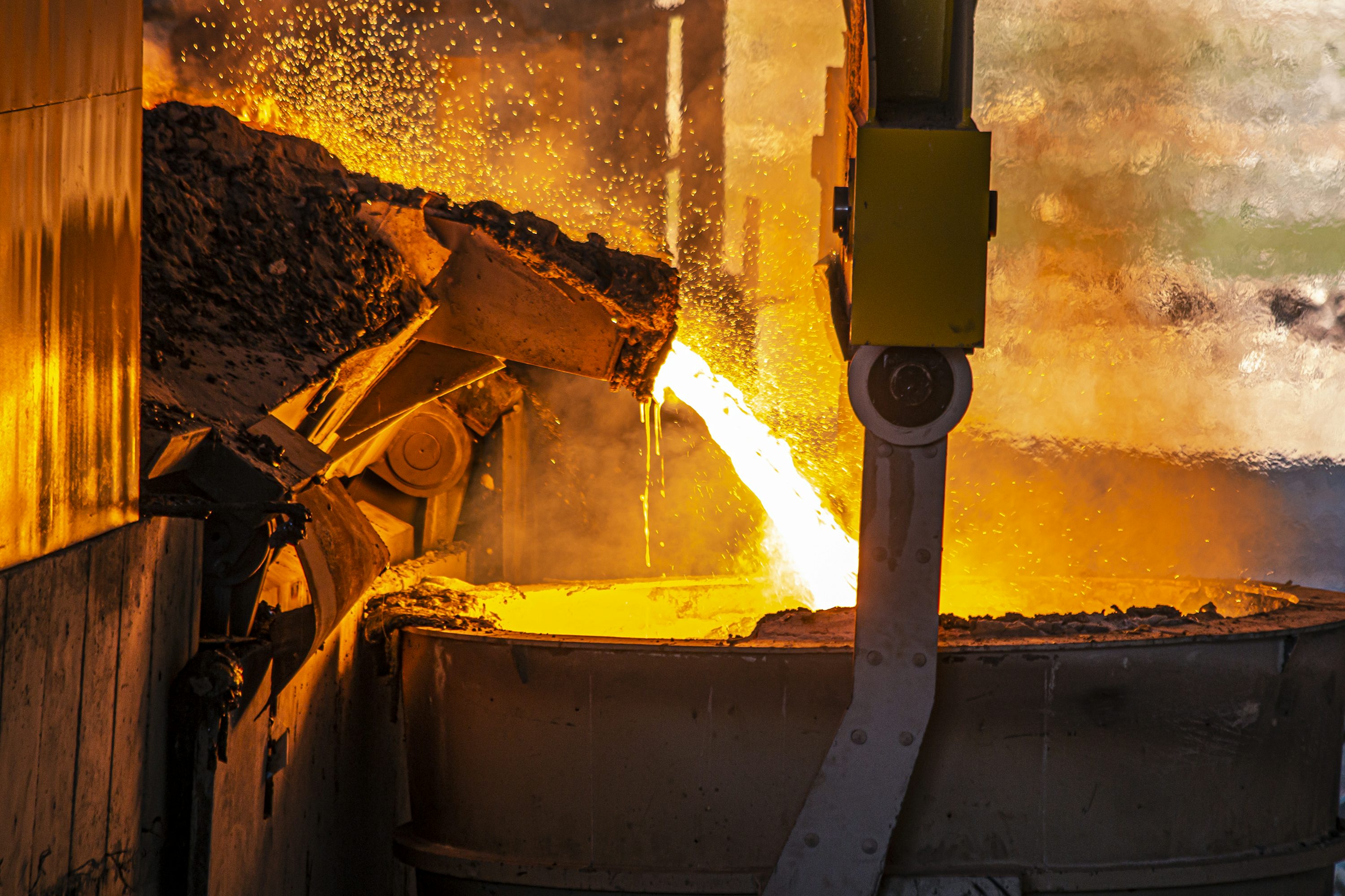 Induction Melting Furnace in Operation